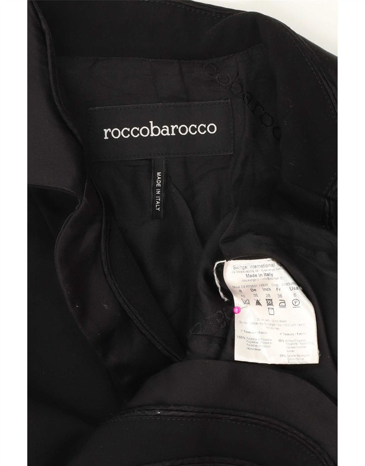Roccobarocco Womens 2 Button Blazer Jacket IT 42 Medium Black Polyester