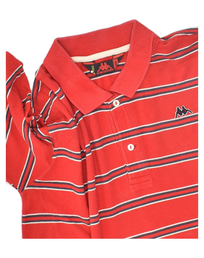 KAPPA Mens Polo Shirt Large Red Striped Cotton | Vintage Kappa | Thrift | Second-Hand Kappa | Used Clothing | Messina Hembry 