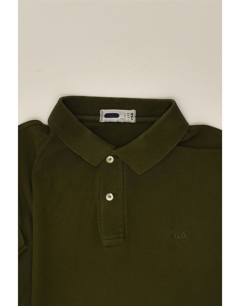 FILA Mens Polo Shirt Large Green Cotton | Vintage Fila | Thrift | Second-Hand Fila | Used Clothing | Messina Hembry 