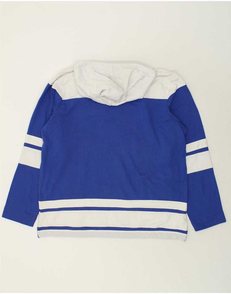 CHAMPION Mens Alaska Graphic Hoodie Jumper 3XL Blue Colourblock Cotton | Vintage Champion | Thrift | Second-Hand Champion | Used Clothing | Messina Hembry 