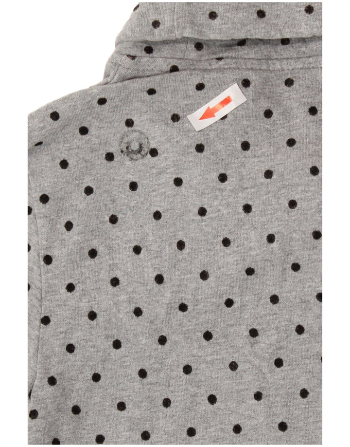 Converse Womens Sweatshirt Jumper UK 6 XS Grey Spotted Cotton