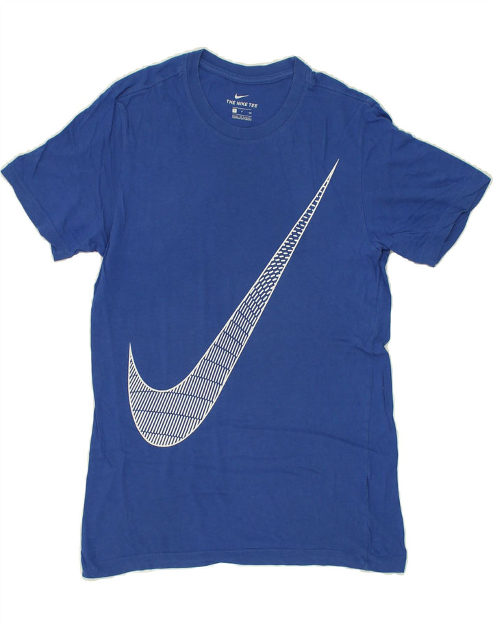 NIKE Mens Graphic T-Shirt Top Small Blue Cotton Vintage Nike and Second-Hand Nike from Messina Hembry 