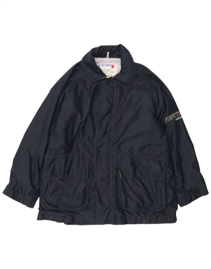 Murphy & Nye Mens Graphic Windbreaker Jacket UK 42 XL Navy Blue Polyester