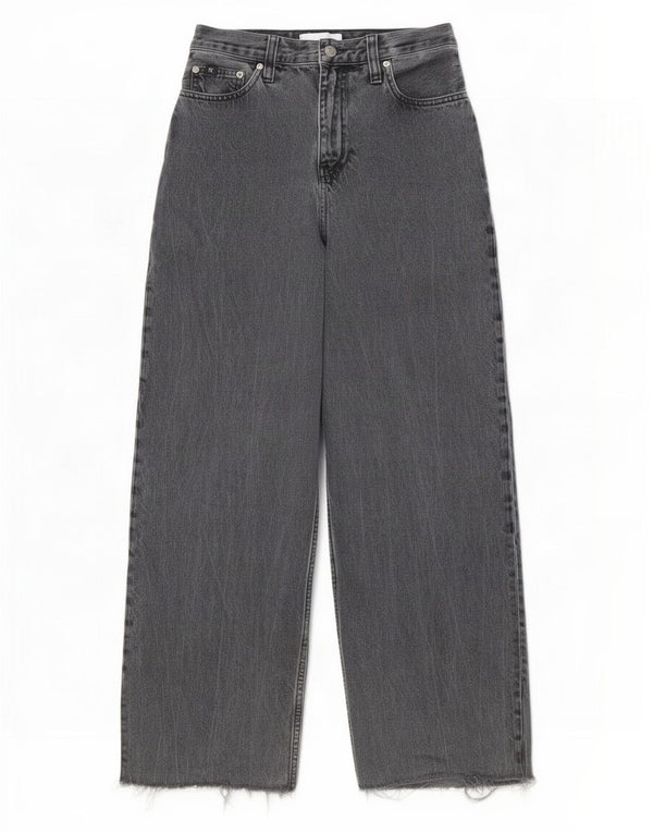 Calvin Klein Jeans Womens High Rise Wide Leg Jeans W27 L30 Grey Cotton