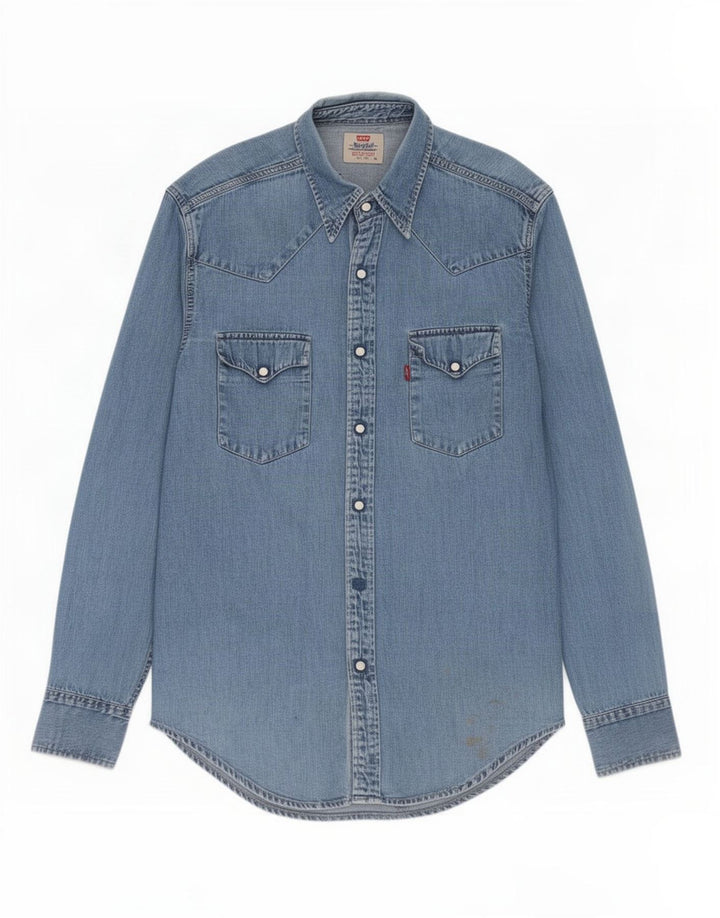Levi's Mens Denim Shirt Medium Blue Cotton