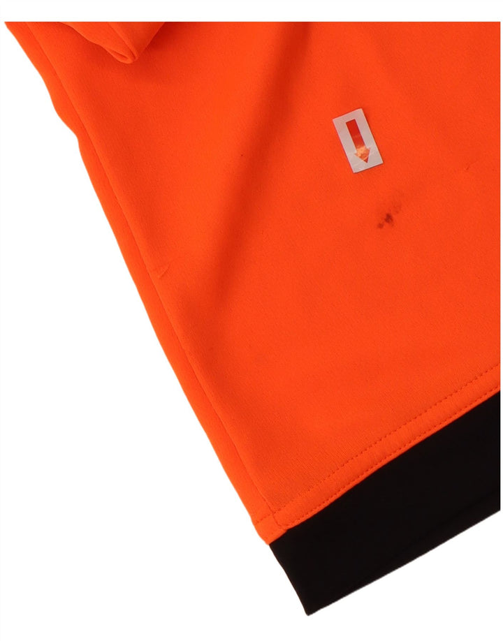 ADIDAS Boys Climalite T-Shirt Top 9-10 Years Orange Colourblock Polyester