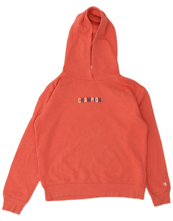 Champion Girls Graphic Hoodie Jumper 15-16 Years 2XL Pink Cotton
