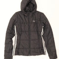 Adidas Womens Hooded Padded Jacket UK 6 XS Black Polyester