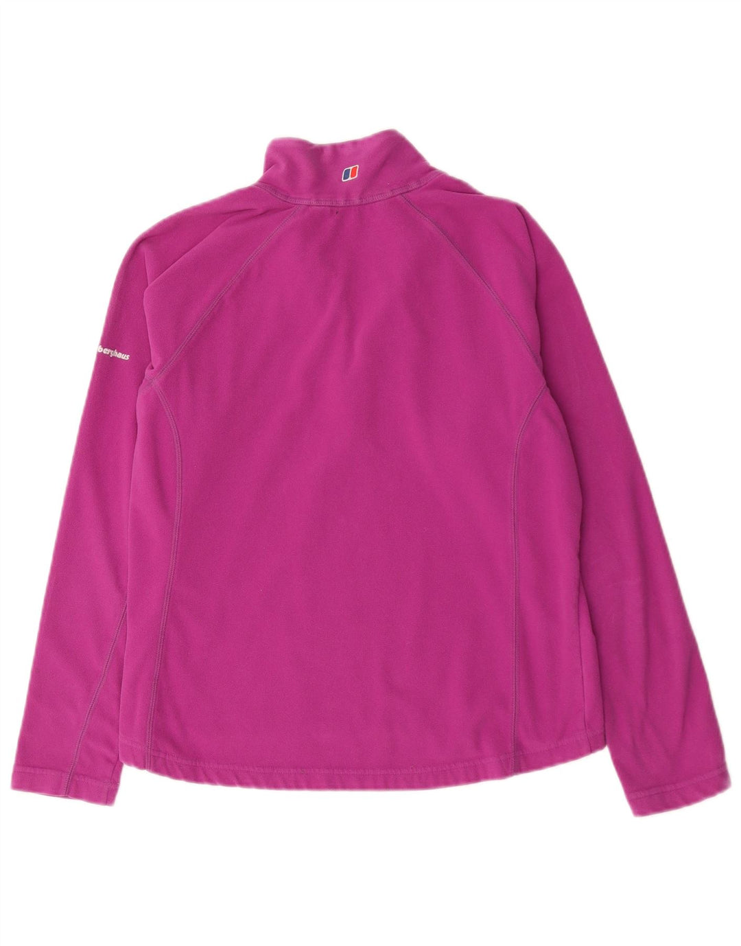 Berghaus Womens Zip Neck Fleece Jumper UK 14 Large Pink Polyester