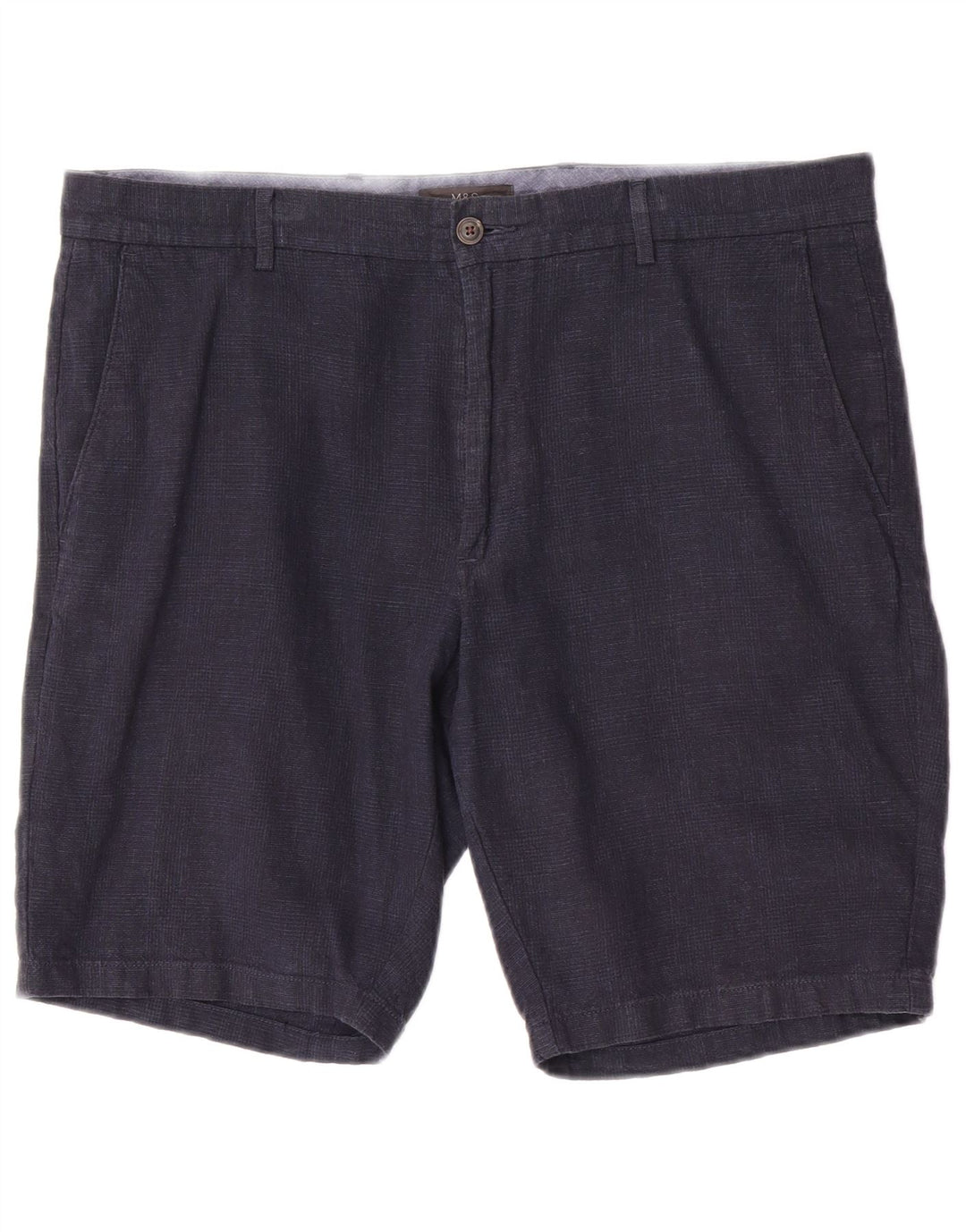 Marks & Spencer Mens Chino Shorts W38 XL Navy Blue Cotton