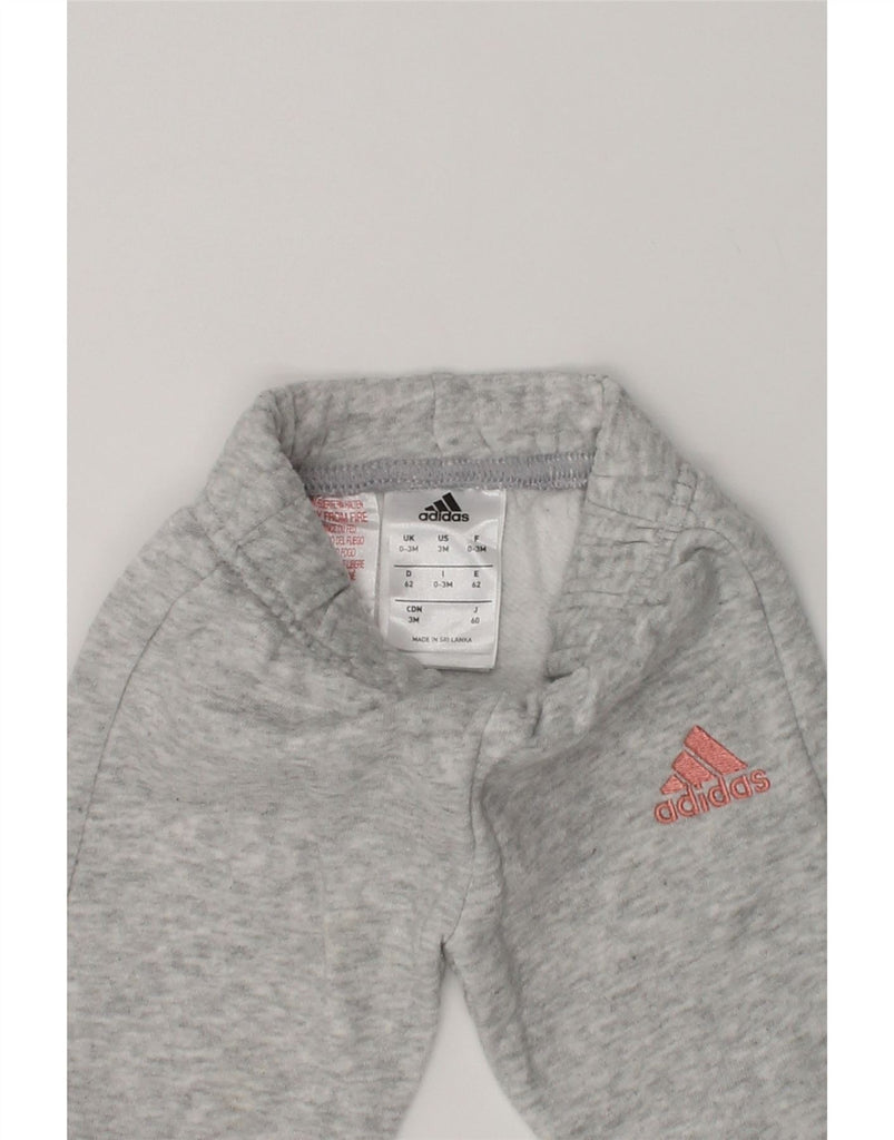 ADIDAS Baby Boys Joggers Tracksuit Trousers 0-3 Months Grey Cotton | Vintage Adidas | Thrift | Second-Hand Adidas | Used Clothing | Messina Hembry 