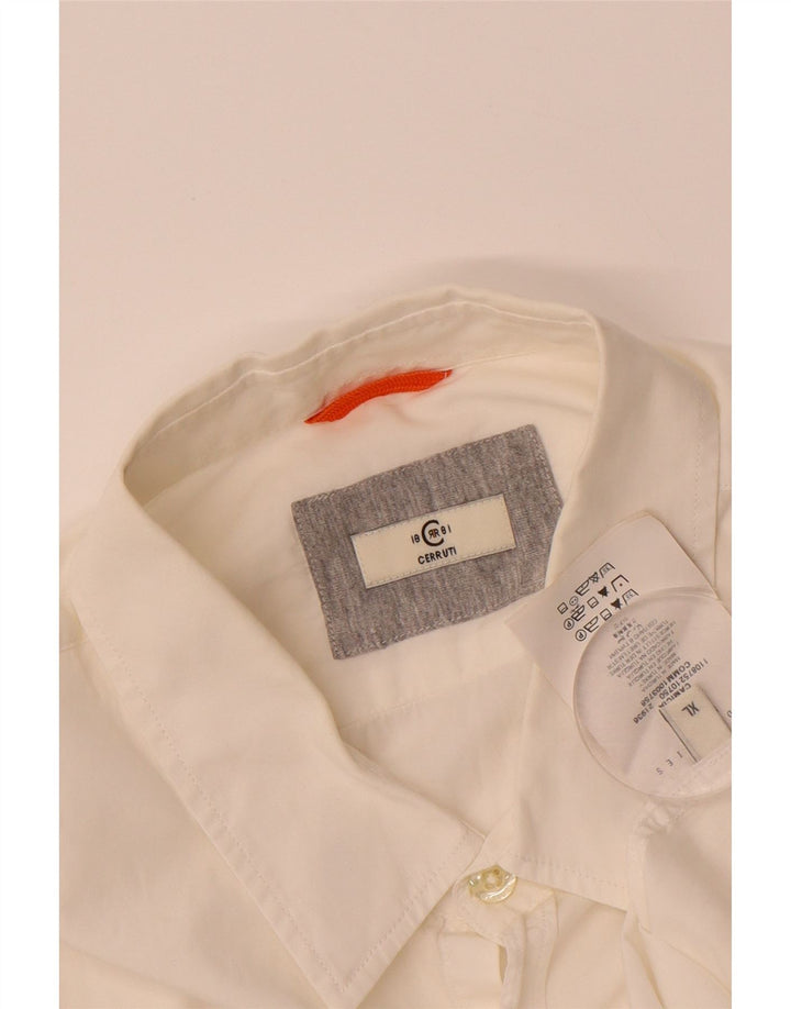 CERRUTI 1881 Mens Shirt XL White Colourblock Cotton
