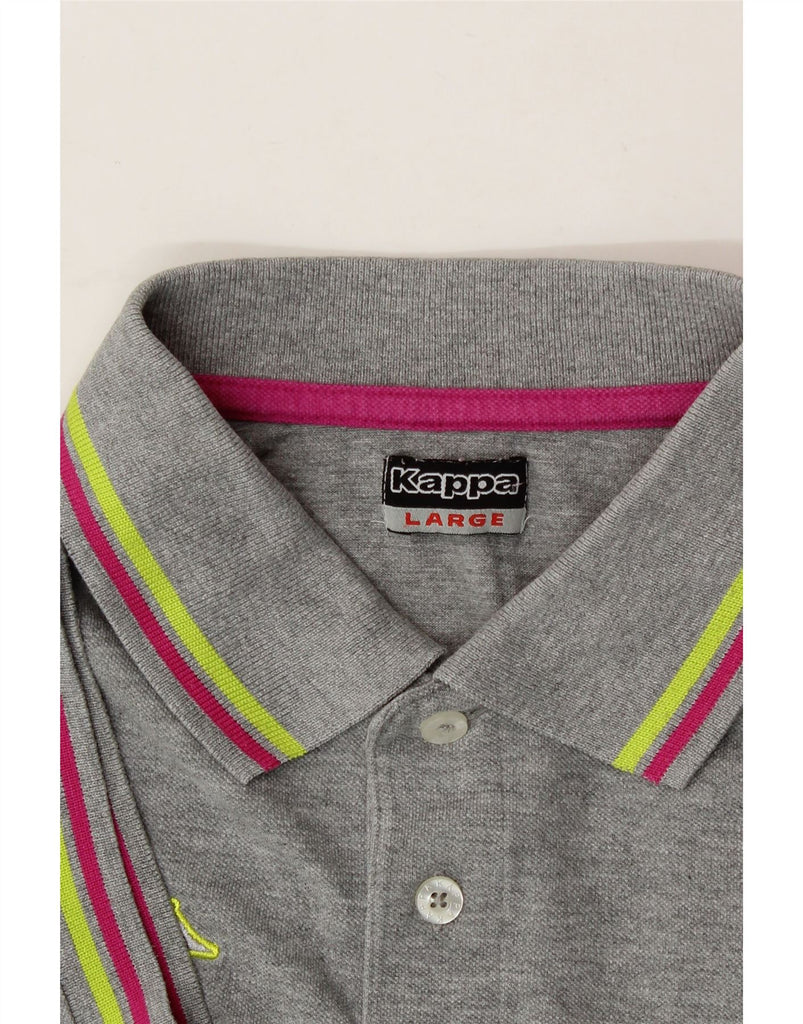 KAPPA Mens Polo Shirt Large Grey Cotton Vintage Kappa and Second-Hand Kappa from Messina Hembry 