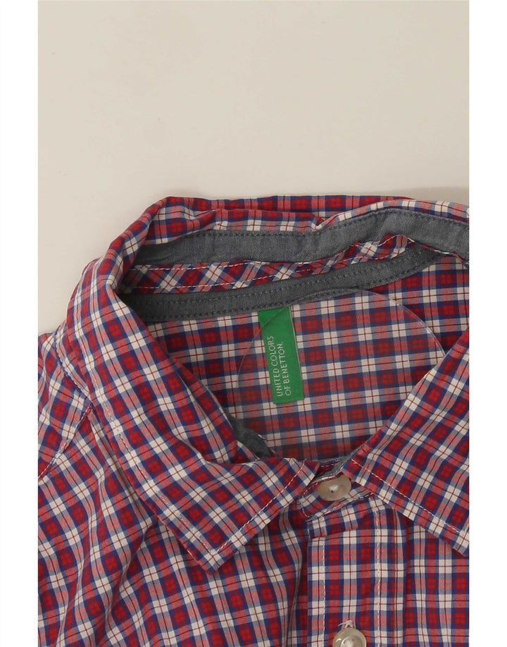 Benetton Mens Shirt Small Red Check