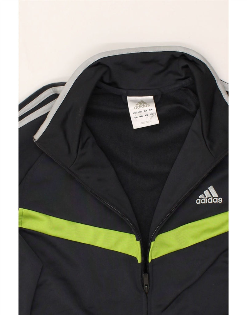 ADIDAS Mens Slim Tracksuit Top Jacket Large Grey Striped Polyester | Vintage Adidas | Thrift | Second-Hand Adidas | Used Clothing | Messina Hembry 