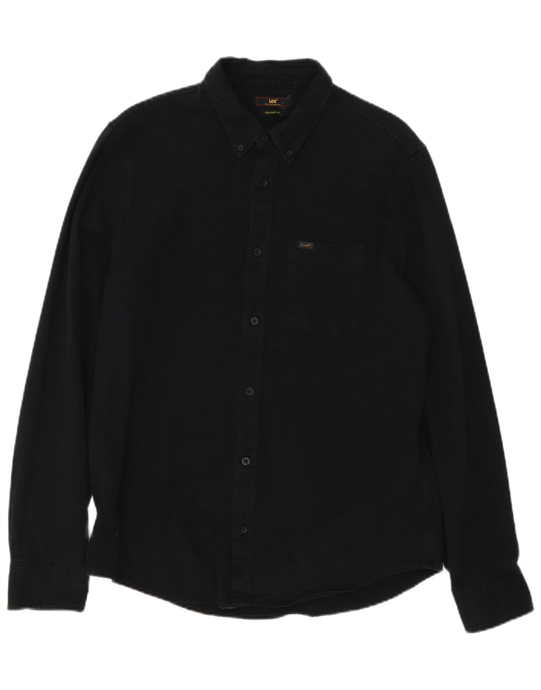 Lee Mens Regular Fit Shirt Medium Black Cotton