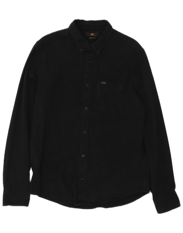 Lee Mens Regular Fit Shirt Medium Black Cotton