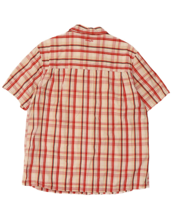 Wrangler Mens Short Sleeve Shirt Medium Red Check Cotton