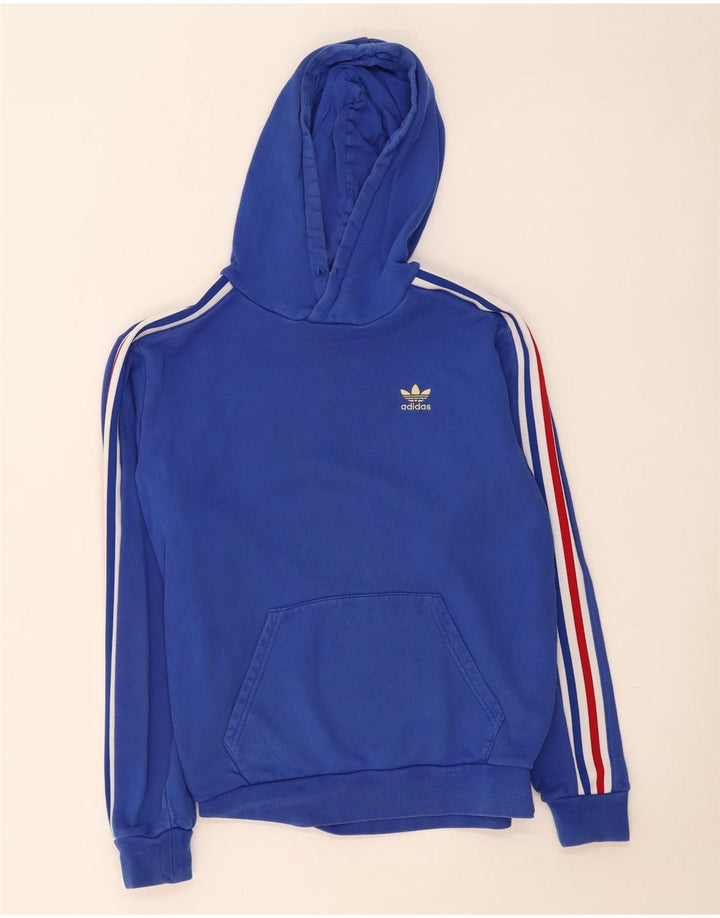 Adidas Mens Hoodie Jumper Small Blue Cotton