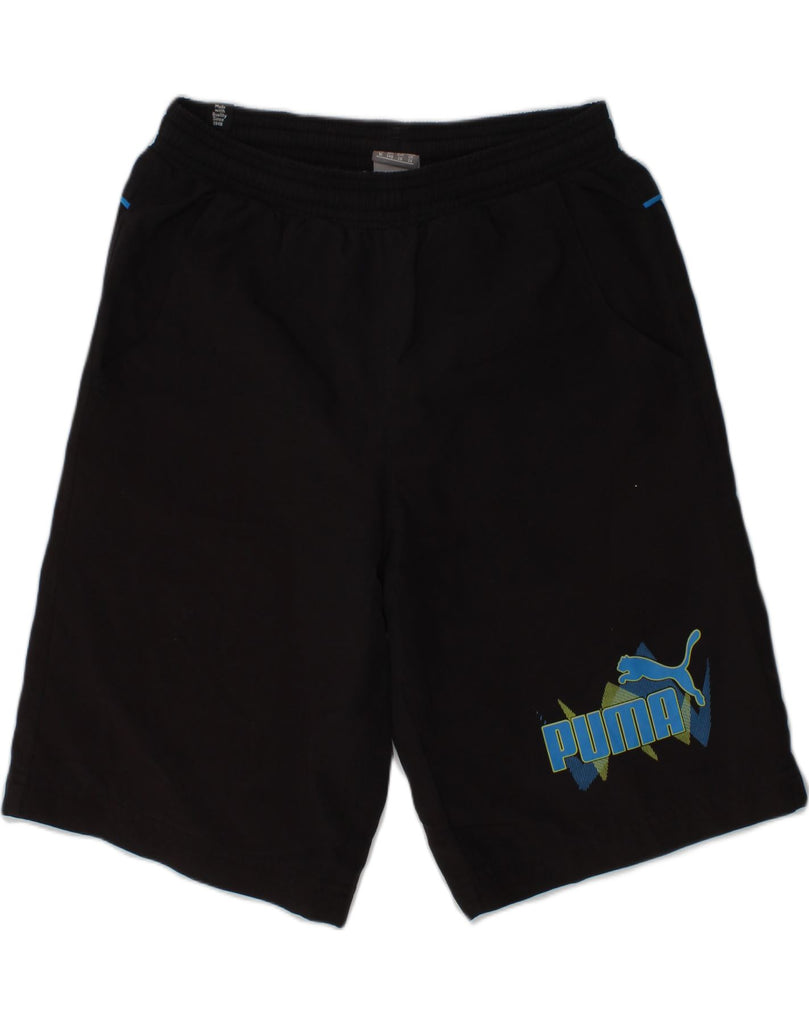 PUMA Boys Graphic Sport Shorts 9-10 Years  Black Polyester | Vintage Puma | Thrift | Second-Hand Puma | Used Clothing | Messina Hembry 