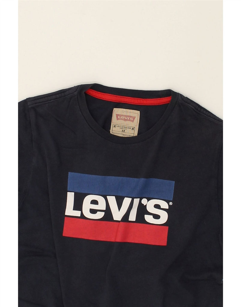 LEVI'S Boys Graphic T-Shirt Top 11-12 Years Black Cotton | Vintage Levi's | Thrift | Second-Hand Levi's | Used Clothing | Messina Hembry 