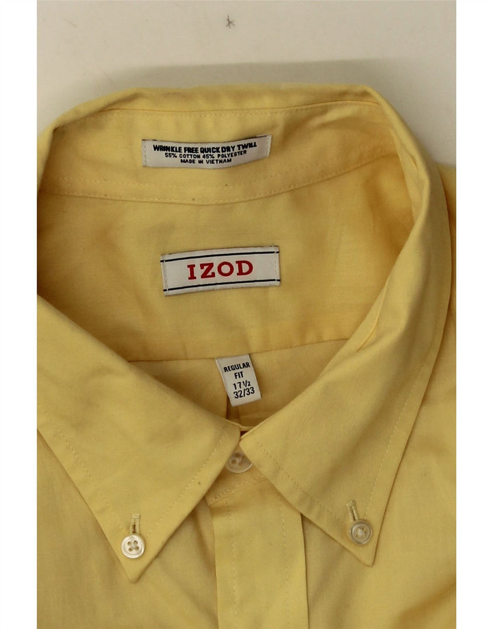IZOD Mens Regular Fit Shirt Size 17 1/2 XL Yellow Cotton