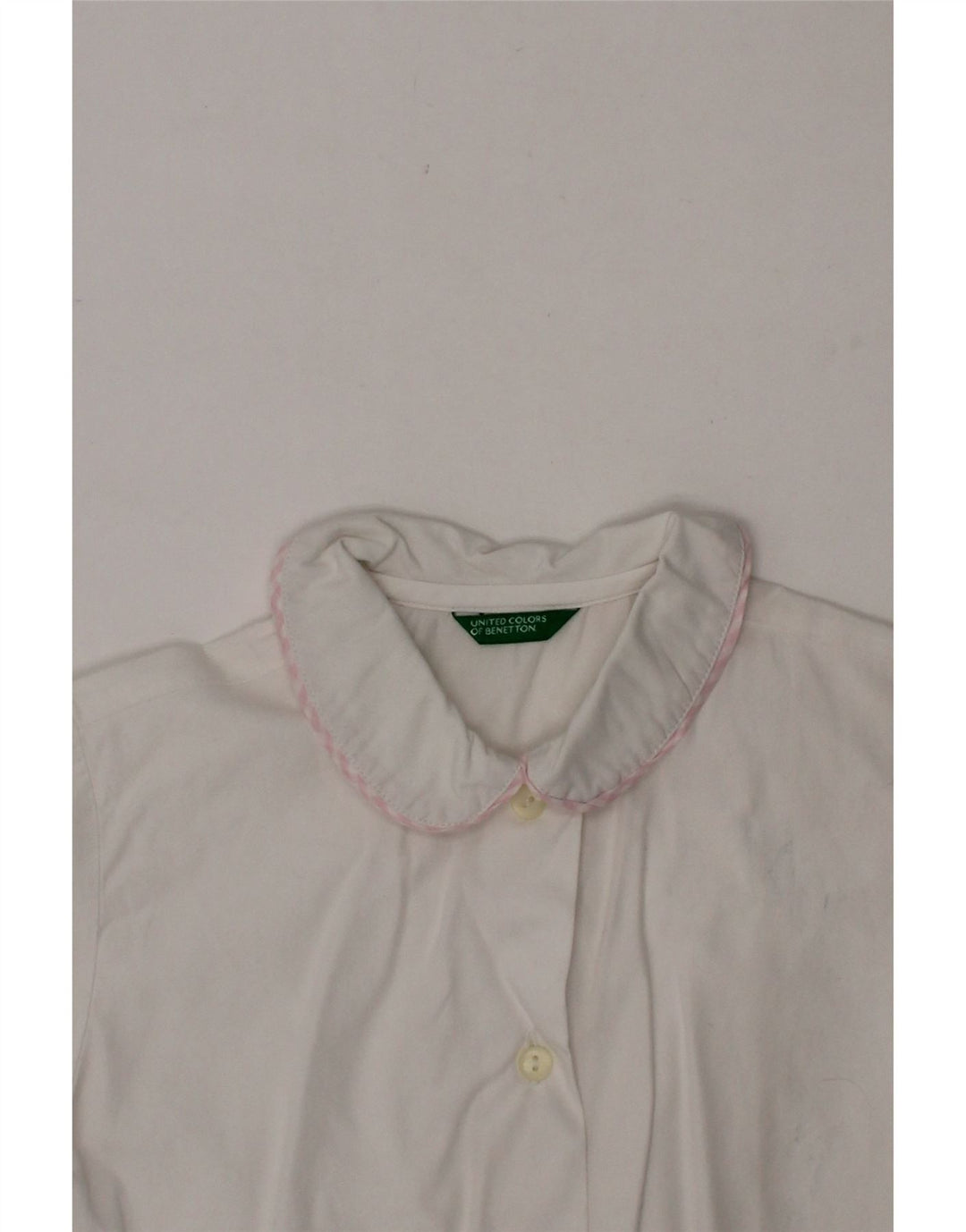 BENETTON Baby Girls Shirt 12-18 Months White Vintage Benetton and Second-Hand Benetton from Messina Hembry 