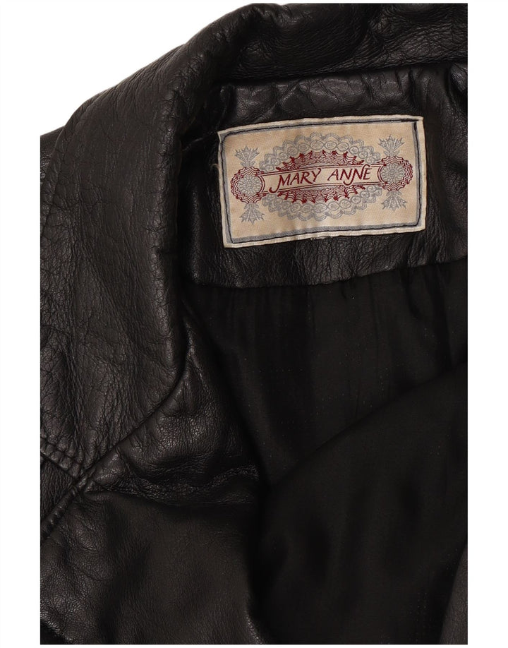 Mary Anne Womens Leather Jacket UK 18 XL Black