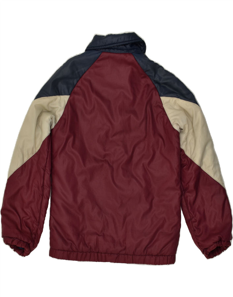 BRUGI Womens Padded Jacket IT 44 Medium Maroon Colourblock Polyamide | Vintage Brugi | Thrift | Second-Hand Brugi | Used Clothing | Messina Hembry 