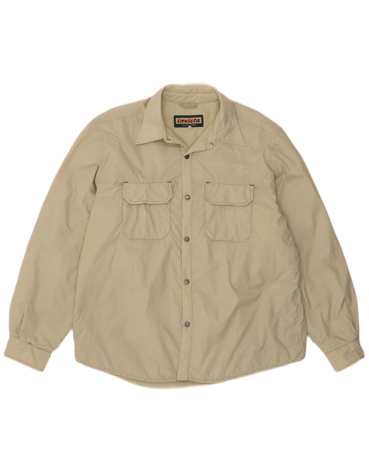INVICTA Mens Bomber Jacket UK 40 Large Beige Polyamide