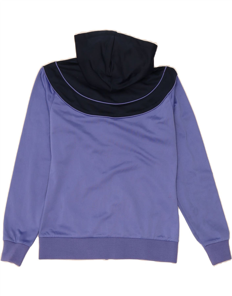 ASICS Womens Zip Hoodie Sweater UK 10 Small Purple Colourblock Polyester Vintage Asics and Second-Hand Asics from Messina Hembry 