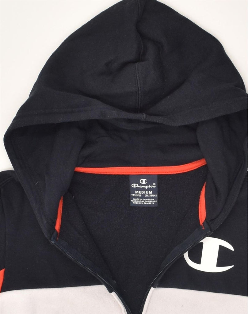 CHAMPION Boys Graphic Zip Hoodie Sweater 9-10 Years Medium Navy Blue | Vintage Champion | Thrift | Second-Hand Champion | Used Clothing | Messina Hembry 