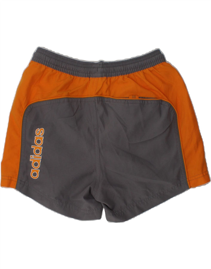 ADIDAS Boys Graphic Sport Shorts 9-10 Years Grey Colourblock Polyester | Vintage Adidas | Thrift | Second-Hand Adidas | Used Clothing | Messina Hembry 