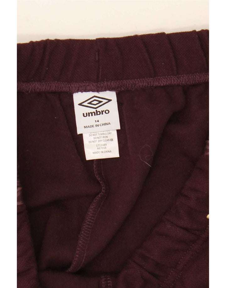 Umbro Womens Graphic Tracksuit Trousers UK 14 Large  Burgundy Polyester