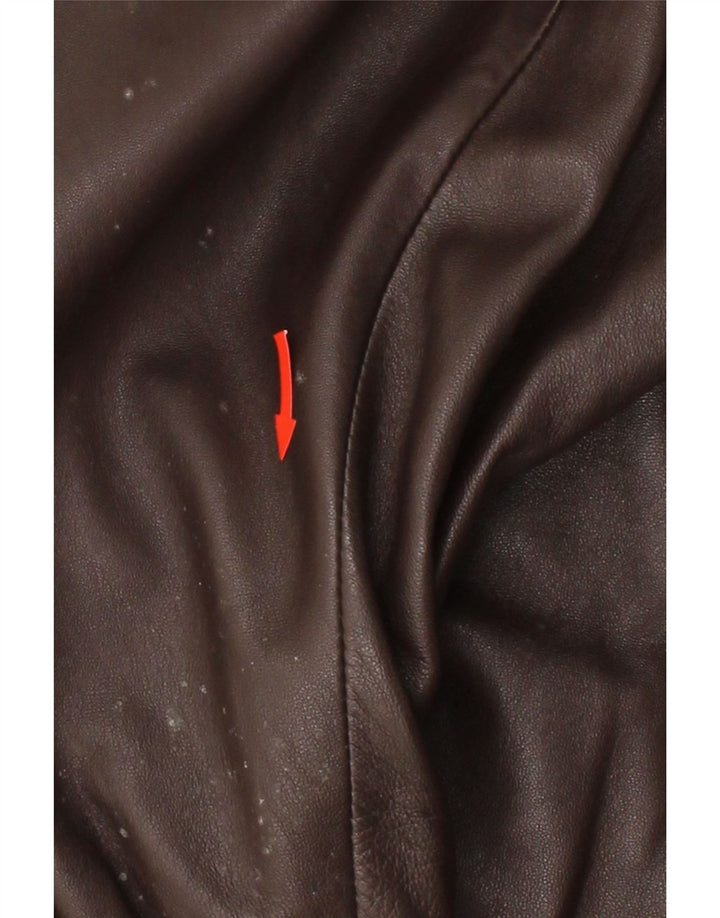 YOUR SIXTH SENSE Womens Leather Coat EU 40 Medium Brown Leather Vintage Your Sixth Sense and Second-Hand Your Sixth Sense from Messina Hembry 