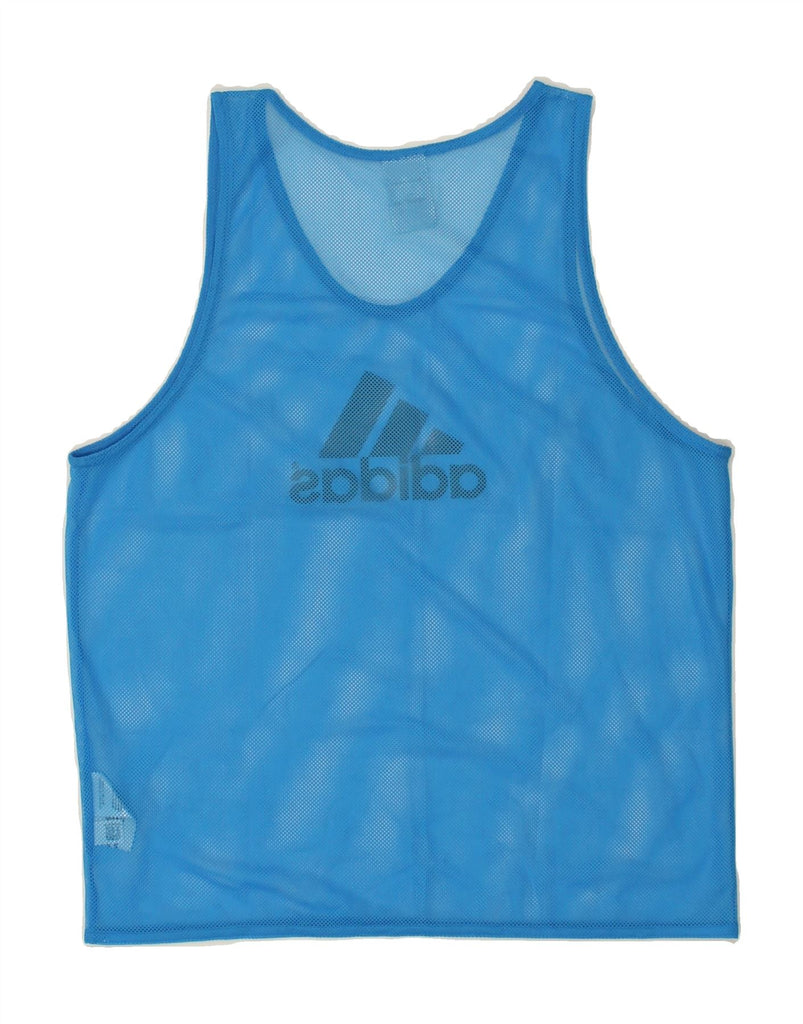 ADIDAS Mens Graphic Vest Top Small Blue Polyester | Vintage Adidas | Thrift | Second-Hand Adidas | Used Clothing | Messina Hembry 