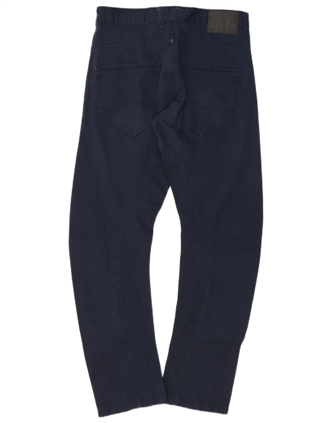 JACK & JONES Mens Banana Straight Casual Trousers W32 L32 Navy Blue Cotton