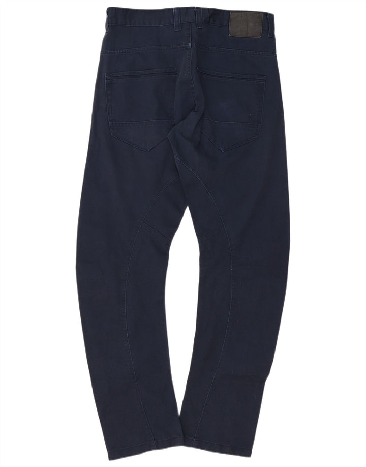 JACK & JONES Mens Banana Straight Casual Trousers W32 L32 Navy Blue Cotton