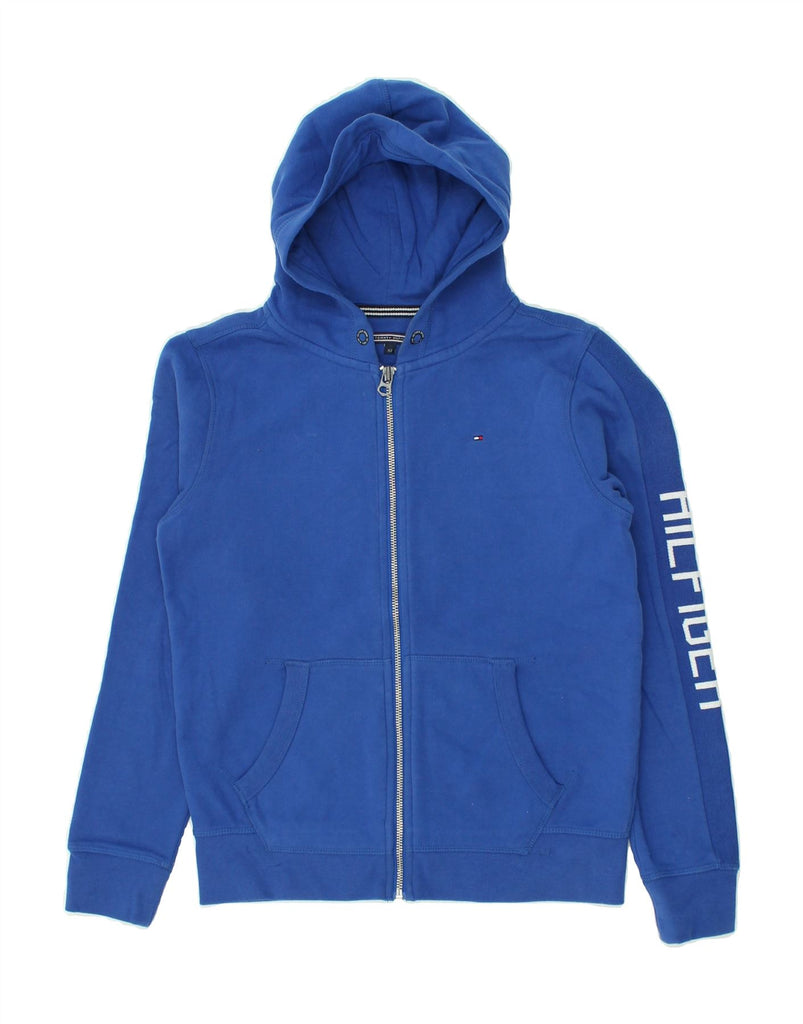 TOMMY HILFIGER Boys Graphic Zip Hoodie Sweater 11-12 Years Blue Cotton | Vintage Tommy Hilfiger | Thrift | Second-Hand Tommy Hilfiger | Used Clothing | Messina Hembry 