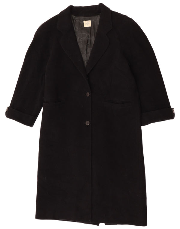 Benetton Womens Oversized Overcoat IT 40 Small Black Wool