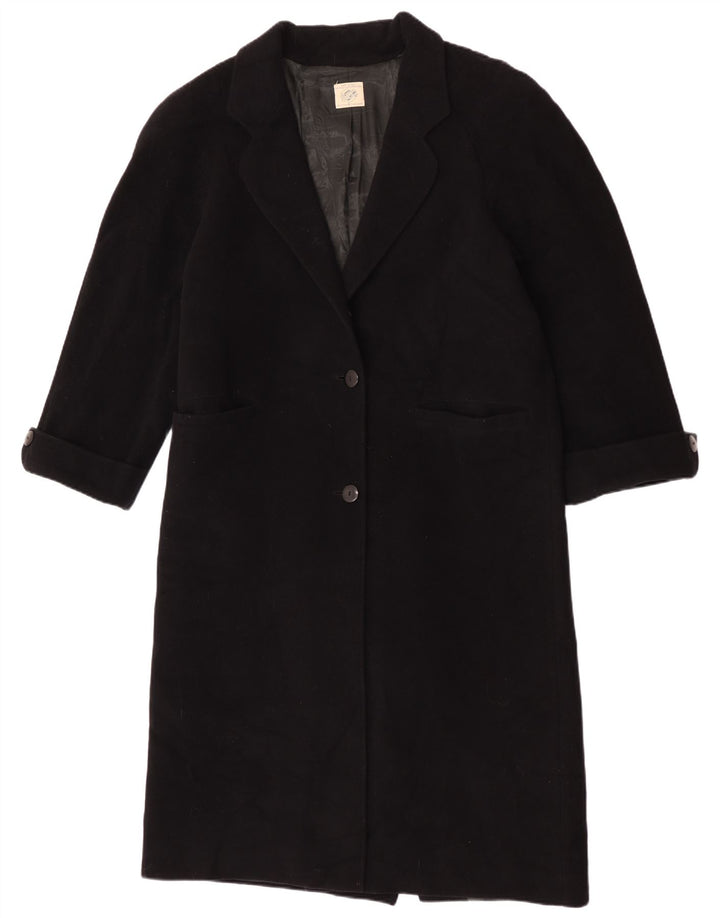 Benetton Womens Oversized Overcoat IT 40 Small Black Wool
