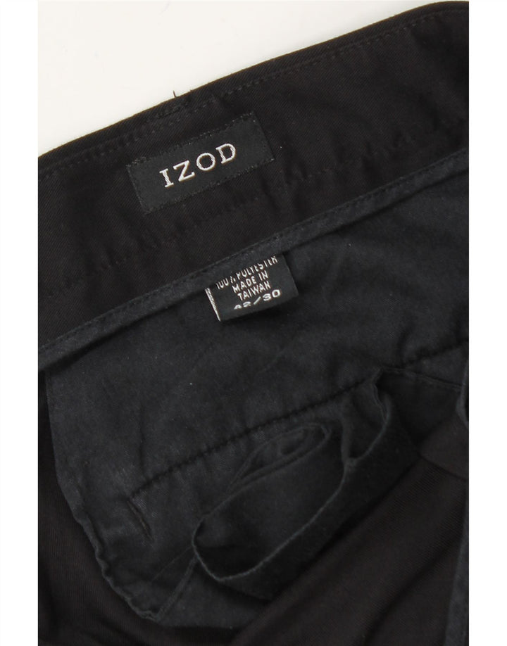 IZOD Mens Pegged Suit Trousers W42 L30 Black Polyester Vintage Izod and Second-Hand Izod from Messina Hembry 