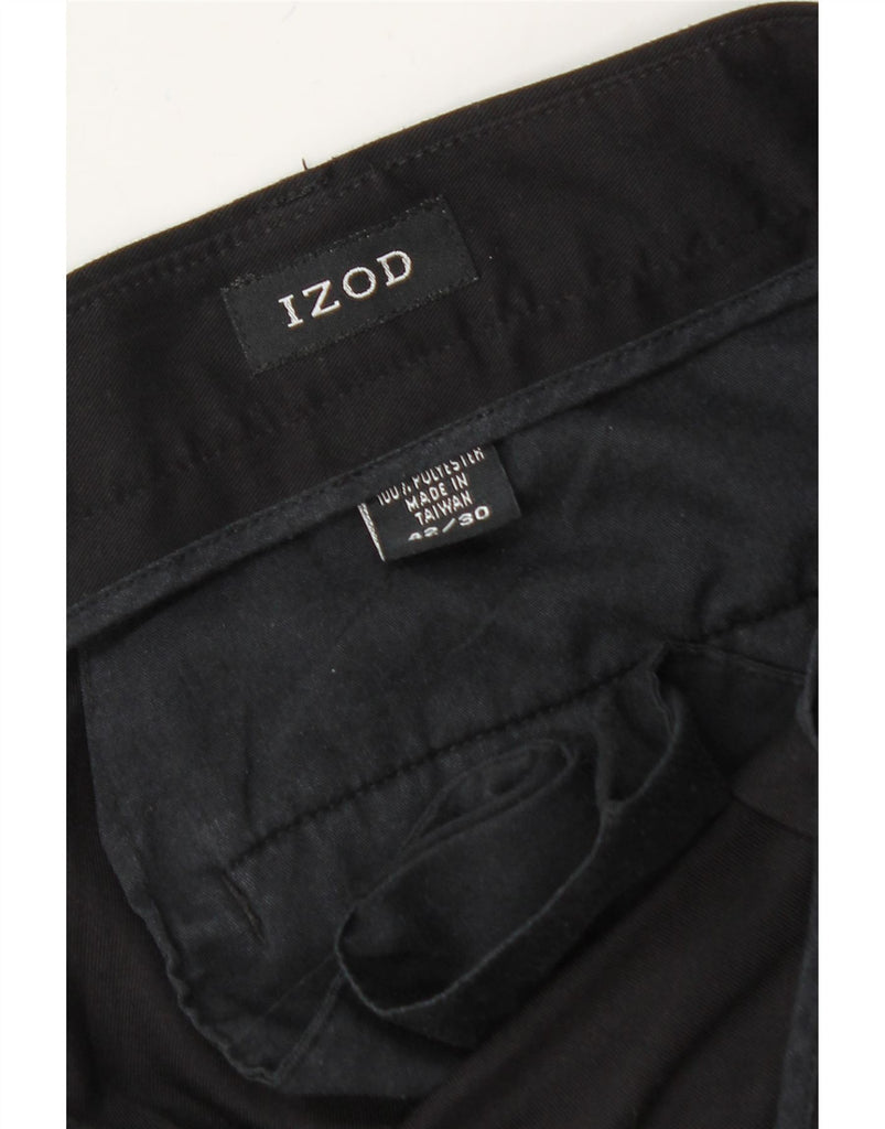 IZOD Mens Pegged Suit Trousers W42 L30 Black Polyester Vintage Izod and Second-Hand Izod from Messina Hembry 