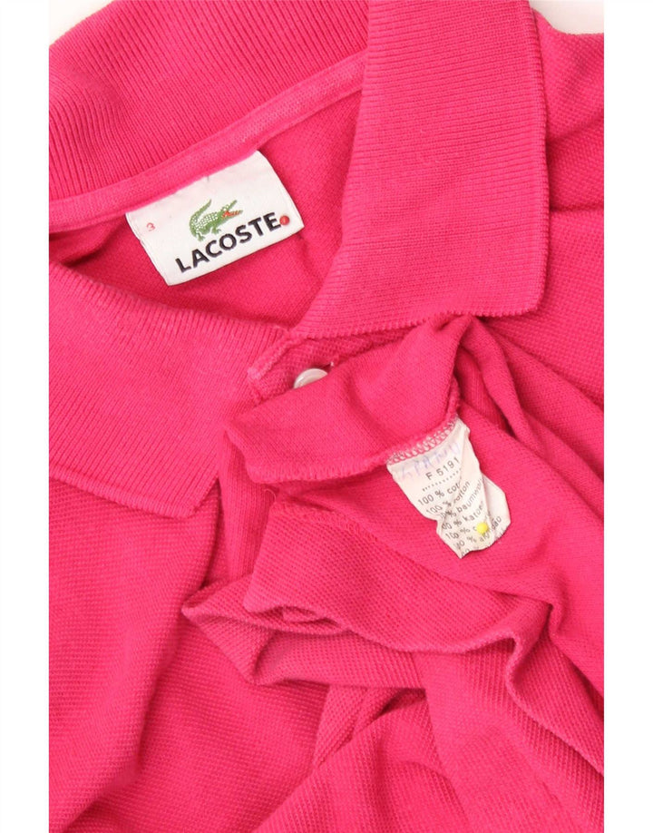 Lacoste Mens Polo Shirt Size 3 Small Pink Cotton