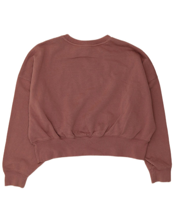 Adidas Womens Relaxed Fit Sweatshirt Jumper UK 10 Small Brown Cotton