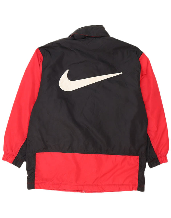 Nike Mens Hooded Loose Fit Windbreaker Jacket UK 36 Small Red Colourblock