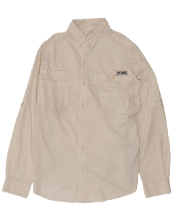 Columbia Mens Shirt Medium White Polyester