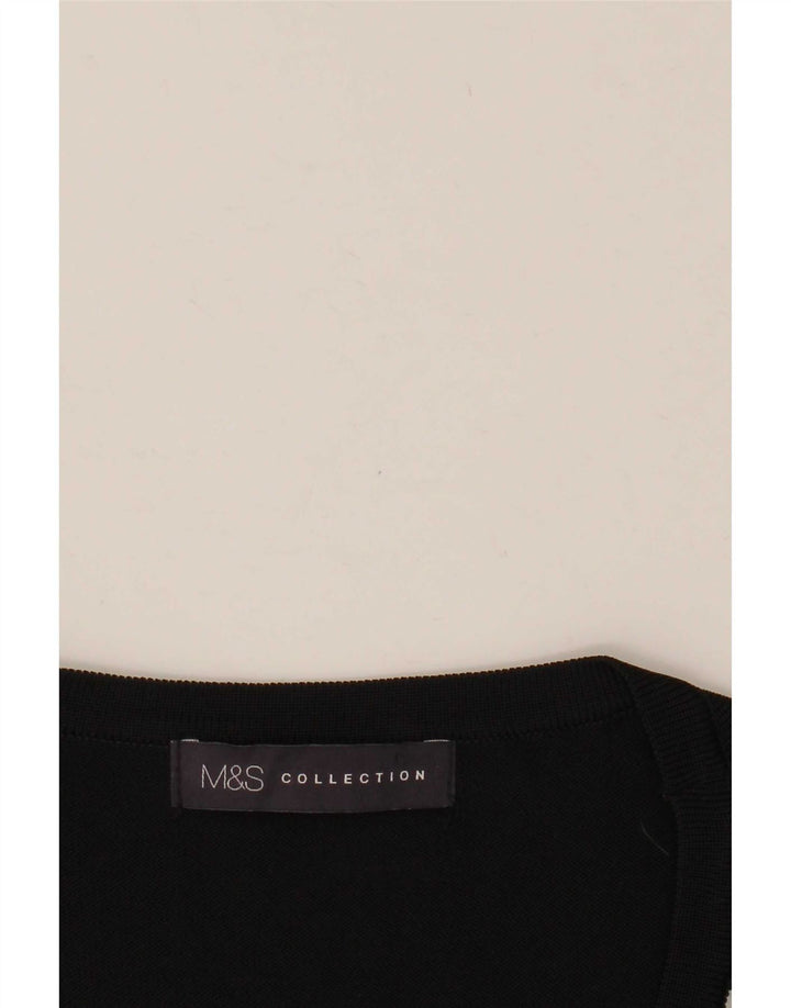 Marks & Spencer Womens Blouse Top UK 12 Medium Black Floral