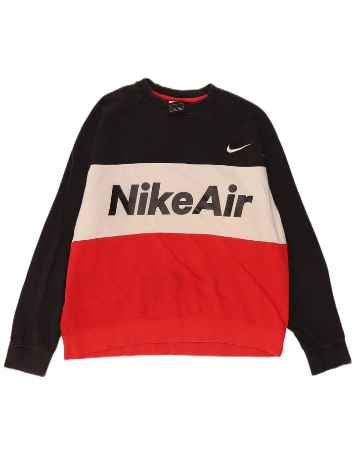 Nike Mens Graphic Sweatshirt Jumper Medium Multicoloured Colourblock Cotton
