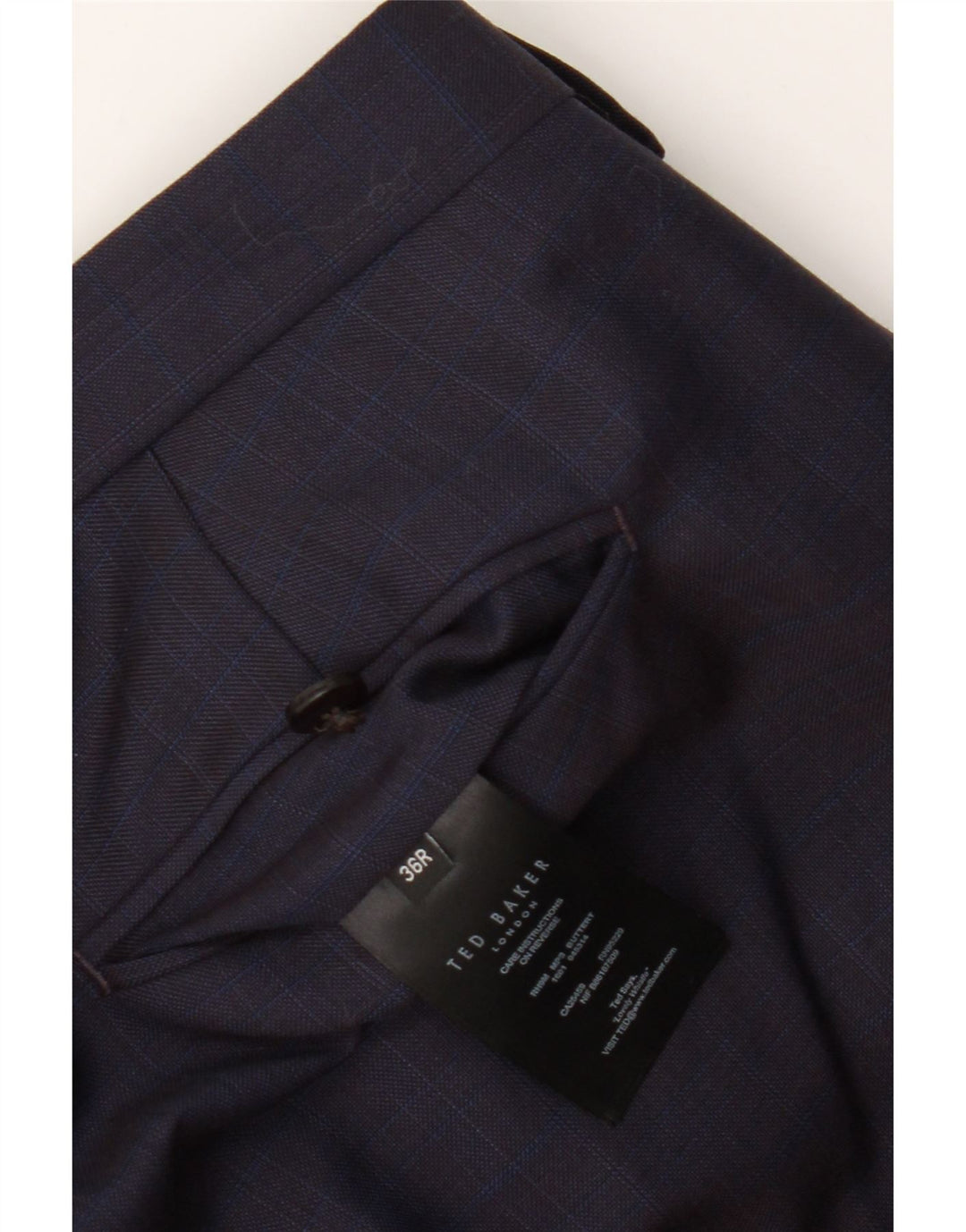 Ted Baker Mens Slim Suit Trousers W36 L31 Navy Blue Wool